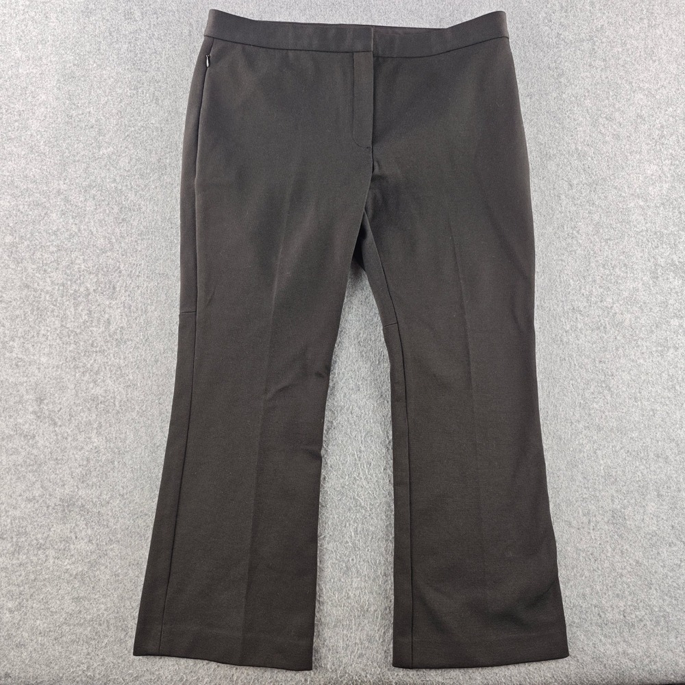 Theory Summer Pique 3 Kick Pant Womens Size 10 Black Cropped Flare Dress Pants